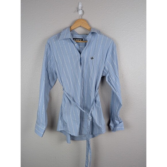 SMFK Long Sleeve Shirt S Blue Stripe Button Up 2023 Wild World Collection 197 - Picture 1 of 10